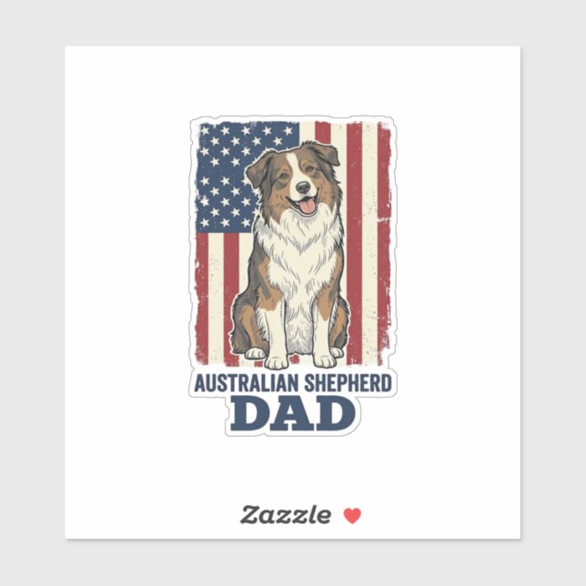 Australian Shepherd Dad Patriotic Vintage Vector D (Sheet)
