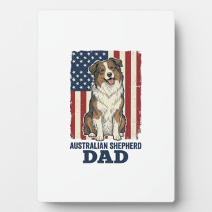 Australian Shepherd Dad Patriotic Vintage Vector D Plaque