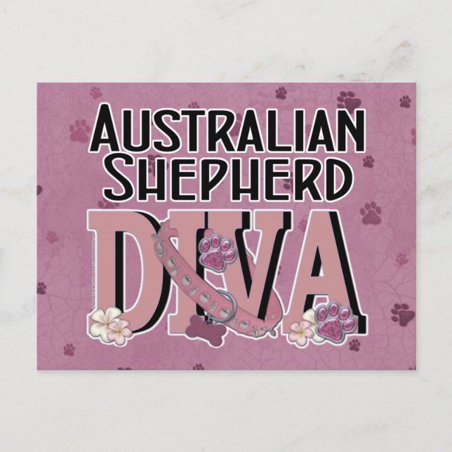 Australian Shepherd DIVA Postcard (Front)