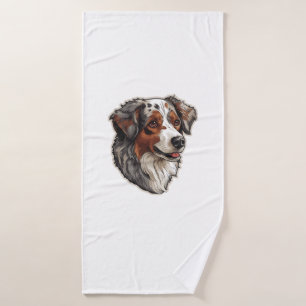Australian shepherd Dog  1 Bath Towel