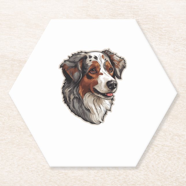 Australian shepherd Dog  1 Paper Coaster (Front)