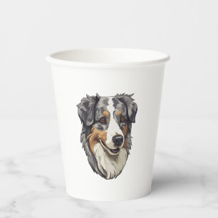 Australian shepherd Dog 3 Paper Cups