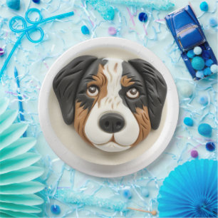 Australian Shepherd Dog 3D Inspired Paper Plate