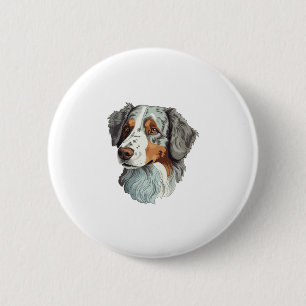 Australian shepherd Dog   6 Cm Round Badge