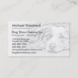 Australian Shepherd dog art Business Card