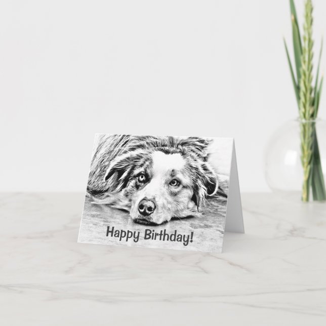 Australian Shepherd dog art Card (Front)
