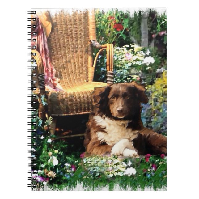 Australian Shepherd Dog Art Spiral Notebook (Front)