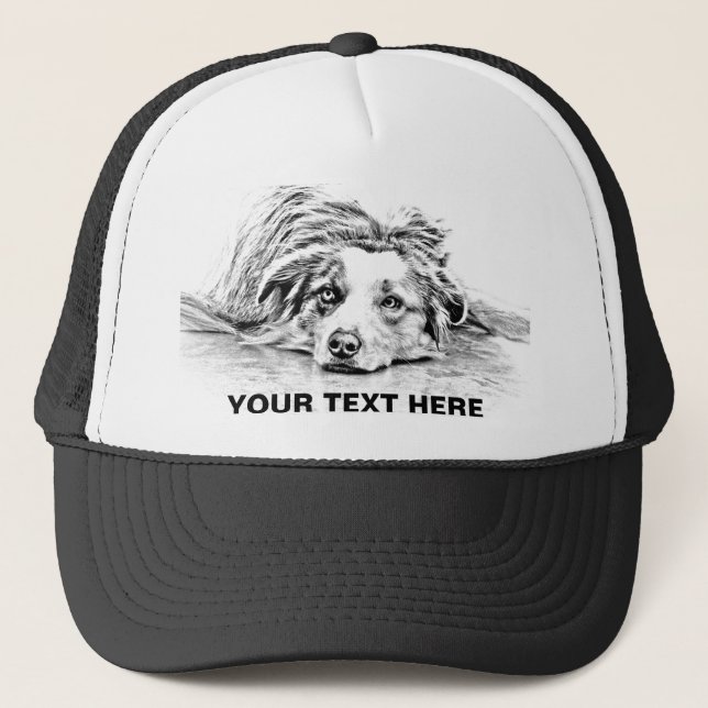 Australian Shepherd dog art Trucker Hat (Front)