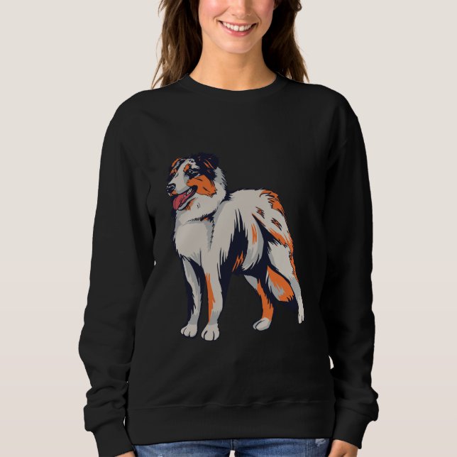Australian Shepherd Dog Aussie Farm Dog Sweatshirt (Front)