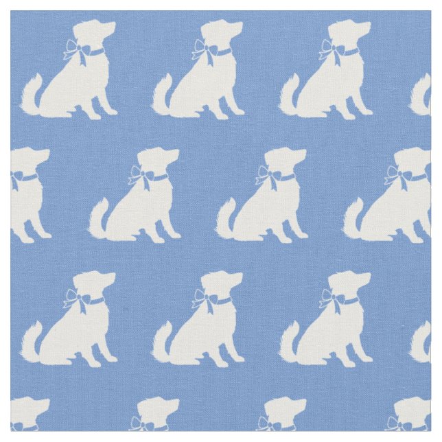 Australian Shepherd Dog Aussie Pet Light Blue Fabric (Close Up)