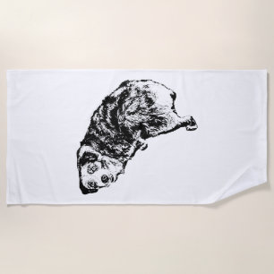Australian Shepherd Dog Beach Towel – Ink Design
