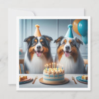 Australian Shepherd, Dog birthday card, Dog