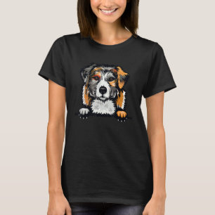 Australian Shepherd Dog Breed Popping Up Fun Aussi T-Shirt