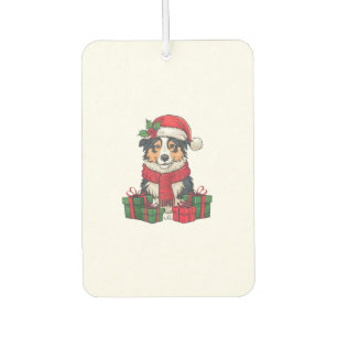 Australian Shepherd Dog Christmas Parties Holiday Car Air Freshener