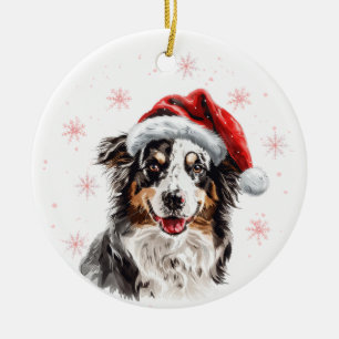Australian Shepherd Dog Christmas Personalized Ceramic Tree Decoration