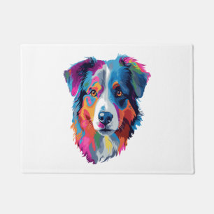 Australian Shepherd Dog Colourful 3 Doormat