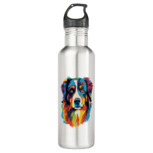 Australian Shepherd Dog Colourful  710 Ml Water Bottle