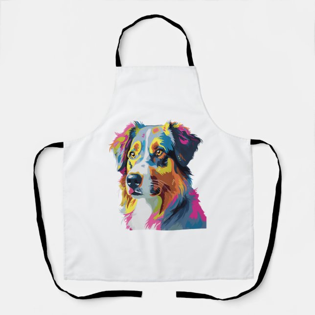 Australian Shepherd Dog Colourful  Apron (Front)