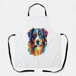 Australian Shepherd Dog Colourful  Apron
