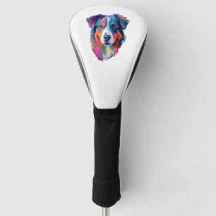 Australian Shepherd Dog Colourful  Golf Head Cover