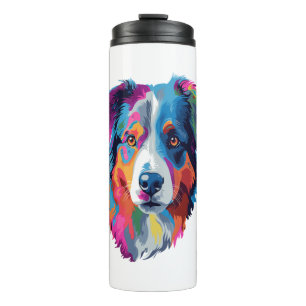 Australian Shepherd Dog Colourful Thermal Tumbler