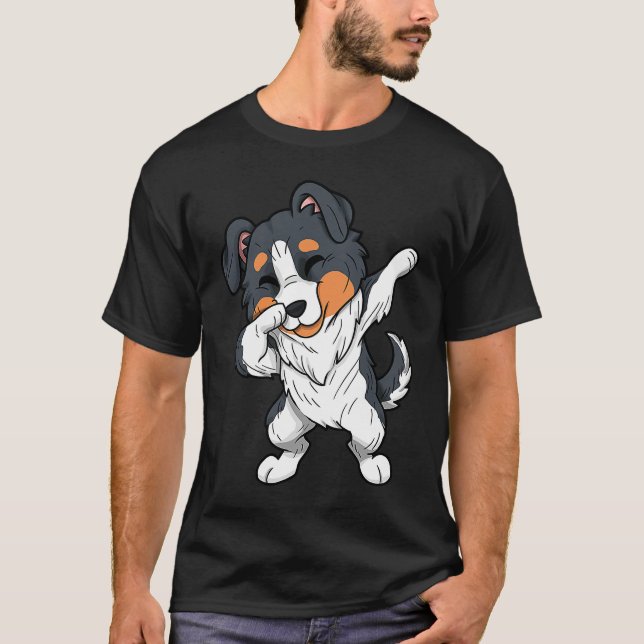 Australian Shepherd Dog  Dogs Dabbing Australian T-Shirt (Front)