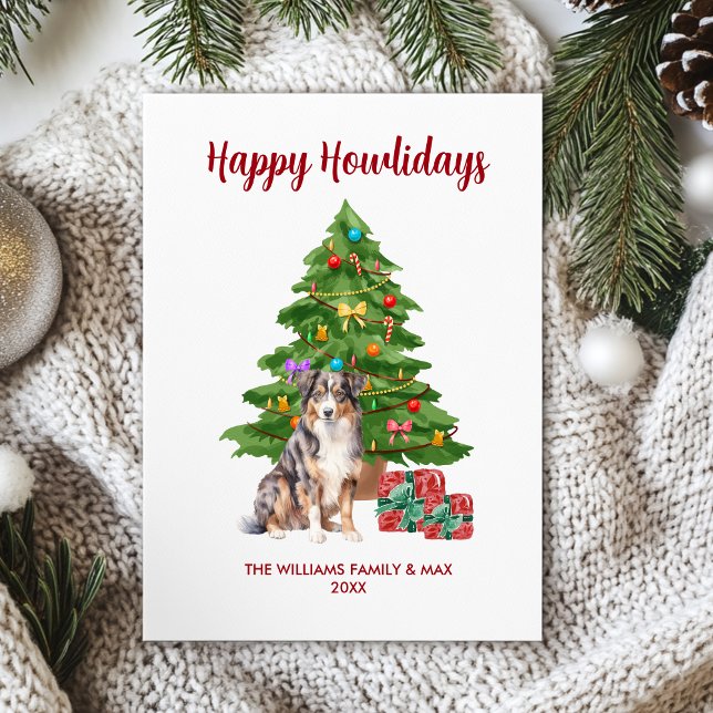 Australian Shepherd Dog Family Christmas Holiday Card (Creator Uploaded)