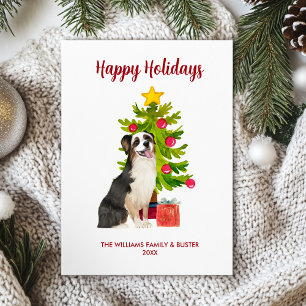 Australian Shepherd Dog Family Holiday Card