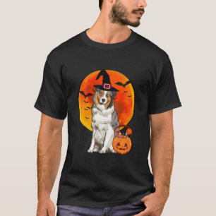 Australian Shepherd Dog Halloween Jack O Lantern P T-Shirt