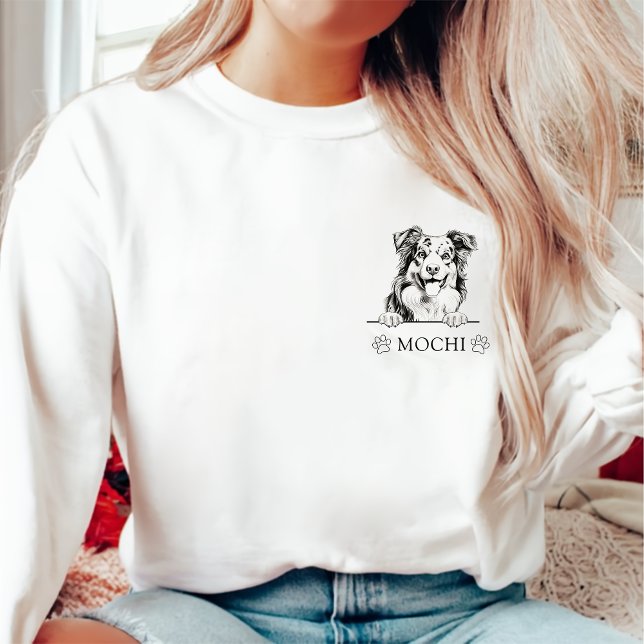 Australian Shepherd Dog Hand Drawing Personalised Sweatshirt (Creator Uploaded)