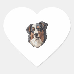 Australian shepherd Dog Heart Sticker
