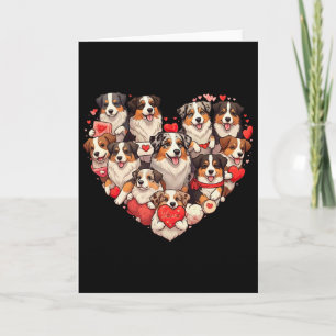 Australian Shepherd Dog Heart Valentine Australian Card