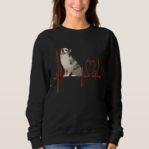 Australian Shepherd Dog Heartbeat EKG My Dogs My C Sweatshirt
