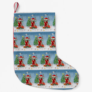 Australian Shepherd Dog in Snow Christmas Small C Small Christmas Stocking
