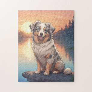 Australian Shepherd dog Jigsaw Puzzle