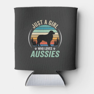 Australian Shepherd Dog Lover Retro Sunset Aussies Can Cooler