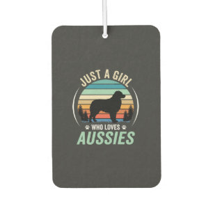 Australian Shepherd Dog Lover Retro Sunset Aussies Car Air Freshener
