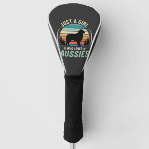 Australian Shepherd Dog Lover Retro Sunset Aussies Golf Head Cover