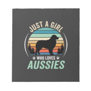 Australian Shepherd Dog Lover Retro Sunset Aussies Notepad