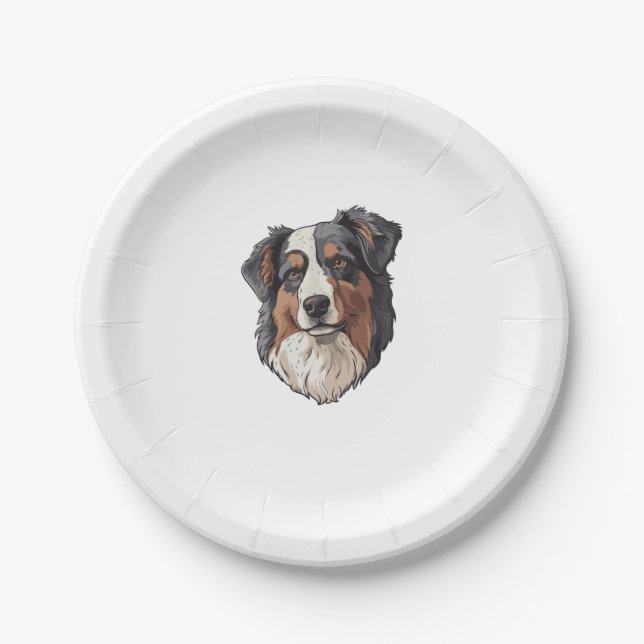 Australian shepherd Dog   Paper Plate (Front)