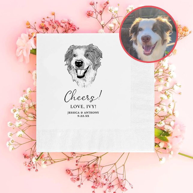 Australian Shepherd Dog Personalised Cheers Napkin (Creator Uploaded)