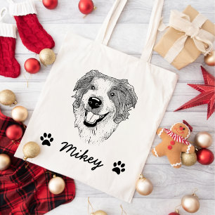 Australian Shepherd Dog Personalised Drawing Tote Bag