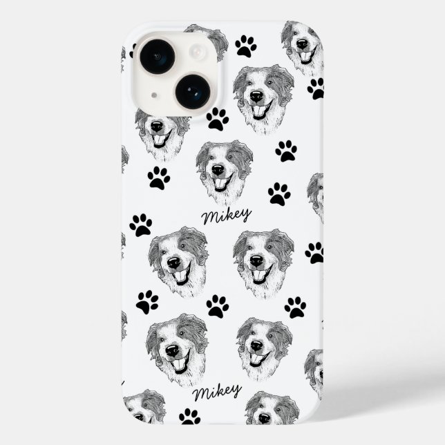 Australian Shepherd Dog Personalised Hand Drawing Case-Mate iPhone Case (Back)