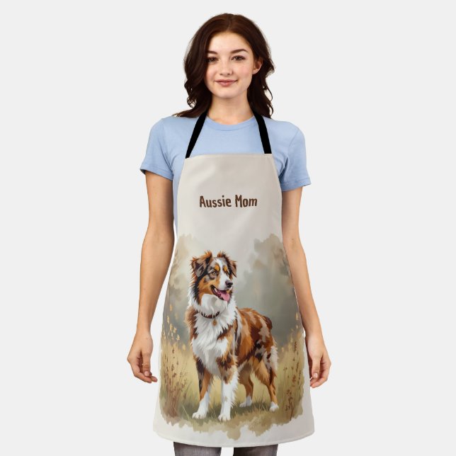 Australian Shepherd Dog Red Merle Aussie Apron (Worn)