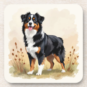 Australian Shepherd Dog Red Merle Aussie Coaster