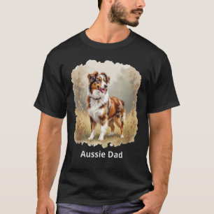 Australian Shepherd Dog Red Merle Aussie Dad T-Shirt