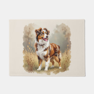 Australian Shepherd Dog Red Merle Aussie Doormat