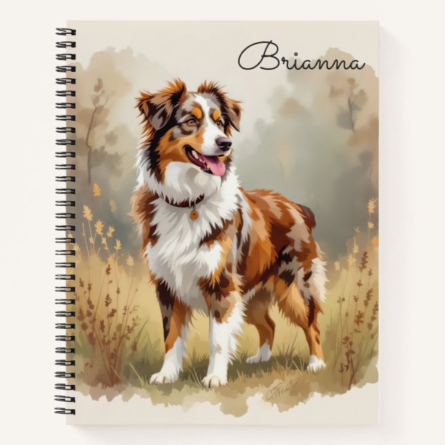 Australian Shepherd Dog Red Merle Aussie Notebook (Front)