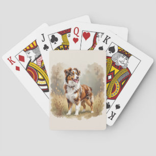 Australian Shepherd Dog Red Merle Aussie Playing Cards