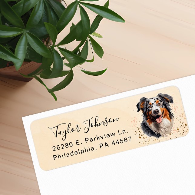 Australian Shepherd Dog Return Address (Creator Uploaded)